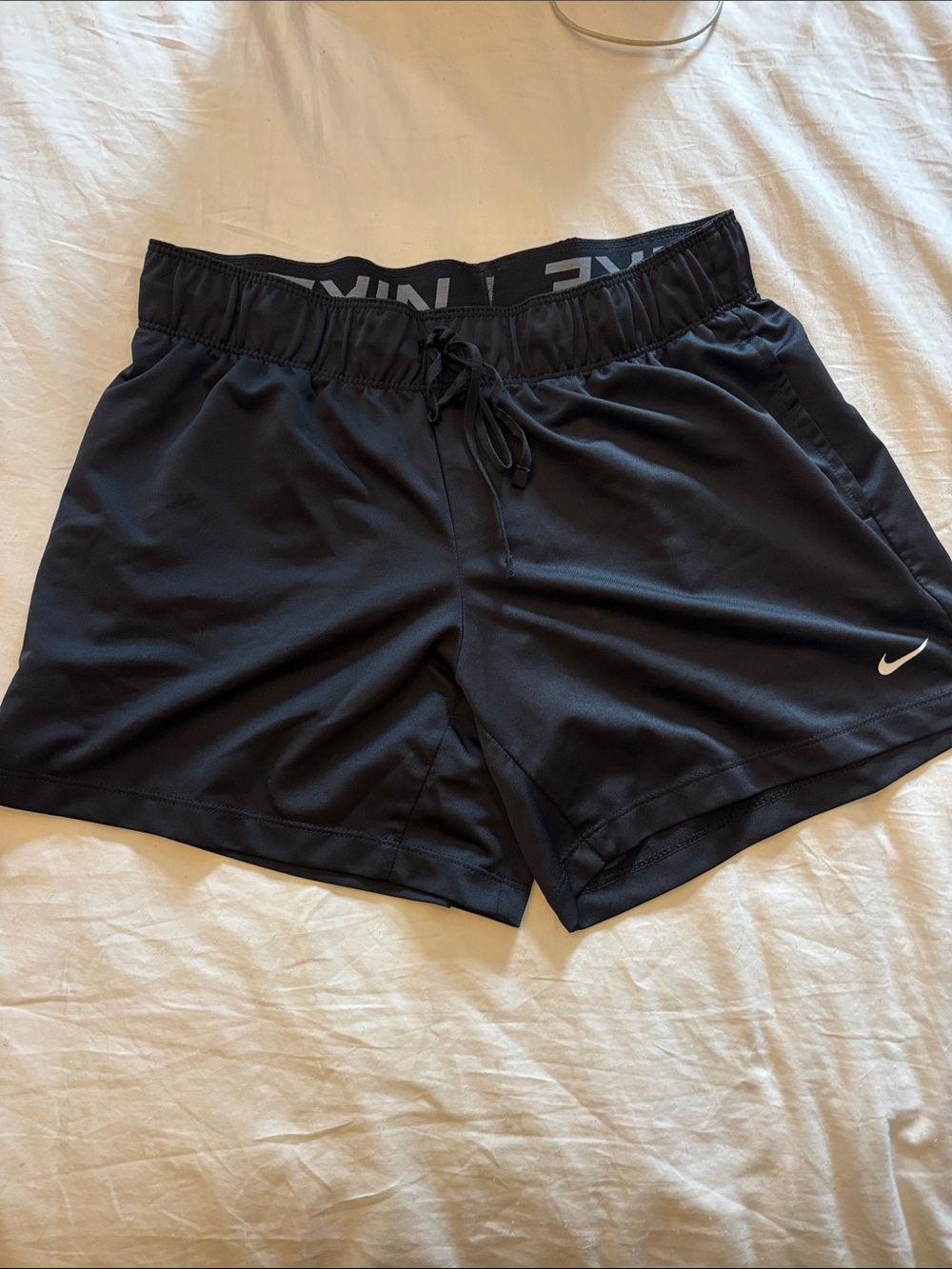 Nike Women’s Black Athletic Running Shorts with Drawstring Waistband